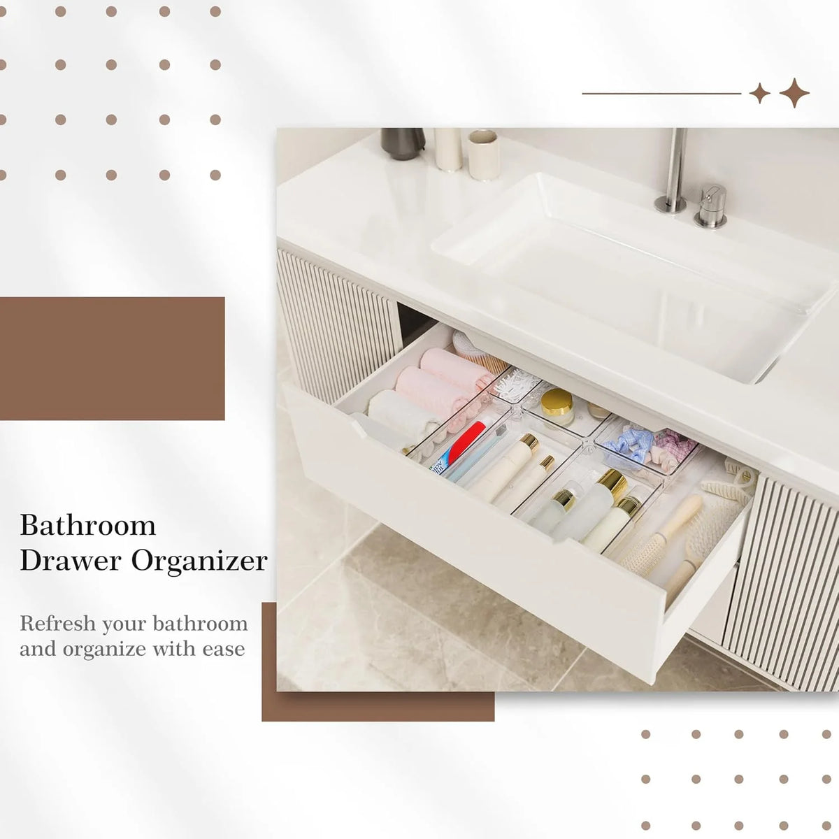 14 PCS Clear Plastic Drawer Organizer Set I8097