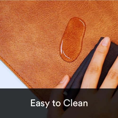 Distressed Faux Vegan Leather Desk Mat, Black/Grey, 12" x 36" P21204