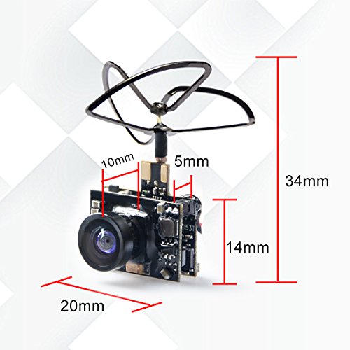 Micro FPV AIO 600TVL Camera 5.8G 25/50/200mW Adjustable Transmitter with Cloverleaf Antenna U838