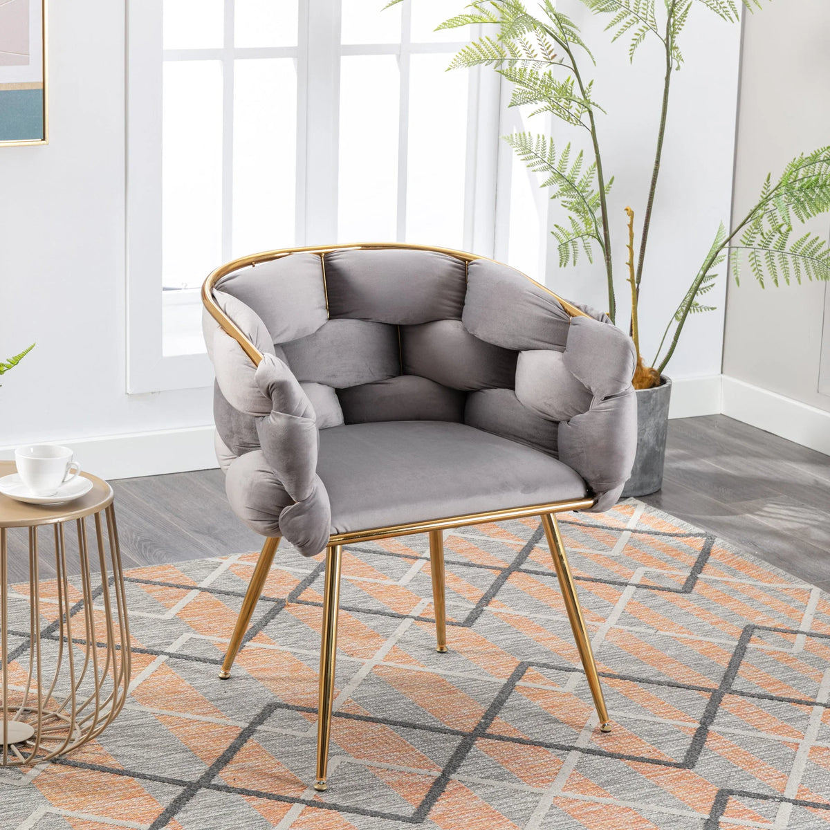 Gray Velvet Chair Y52727