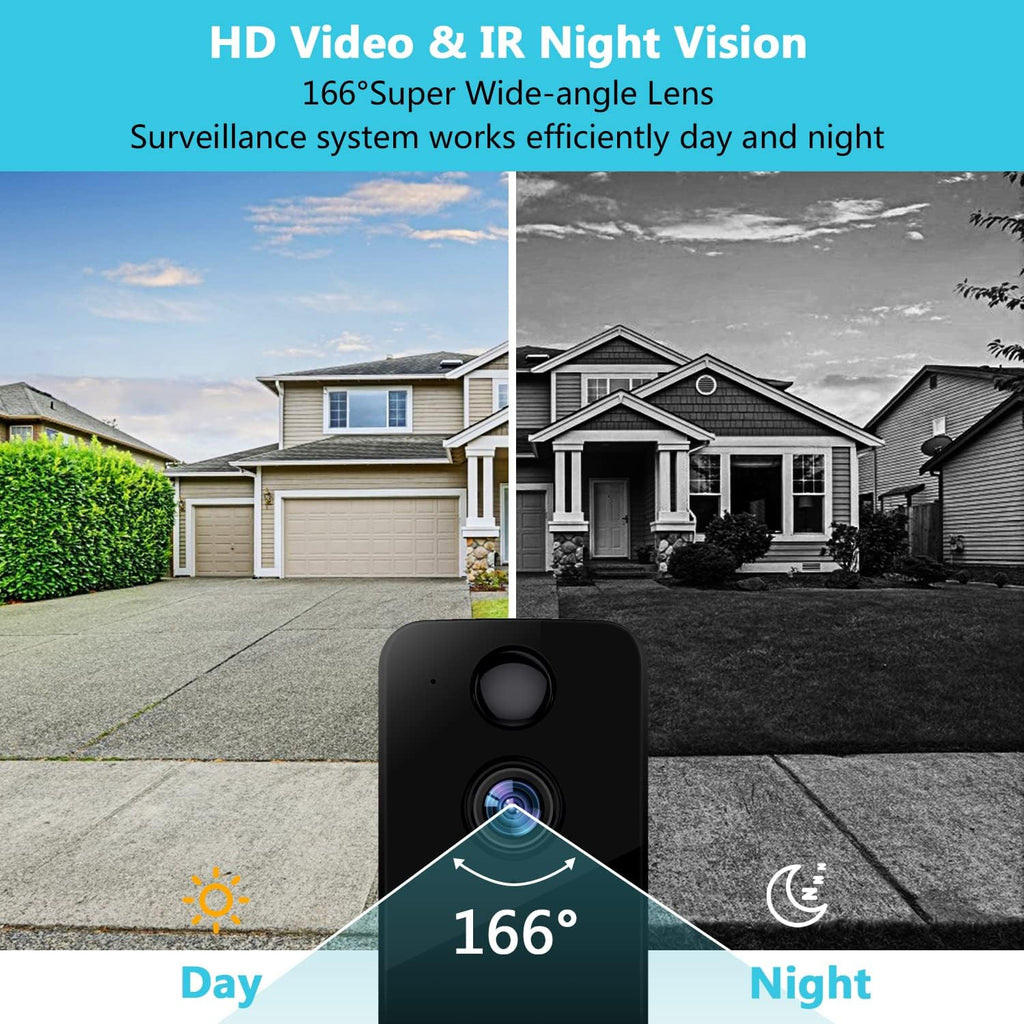 Wireless WiFi Video Doorbell Camera with 2-Way Audio, Night Vision, IP65 Waterproof X580833