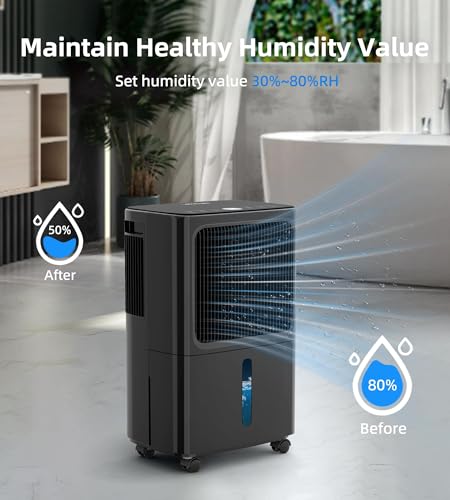 2500 Sq.Ft Dehumidifier with Drain Hose 34 Pints Q6669