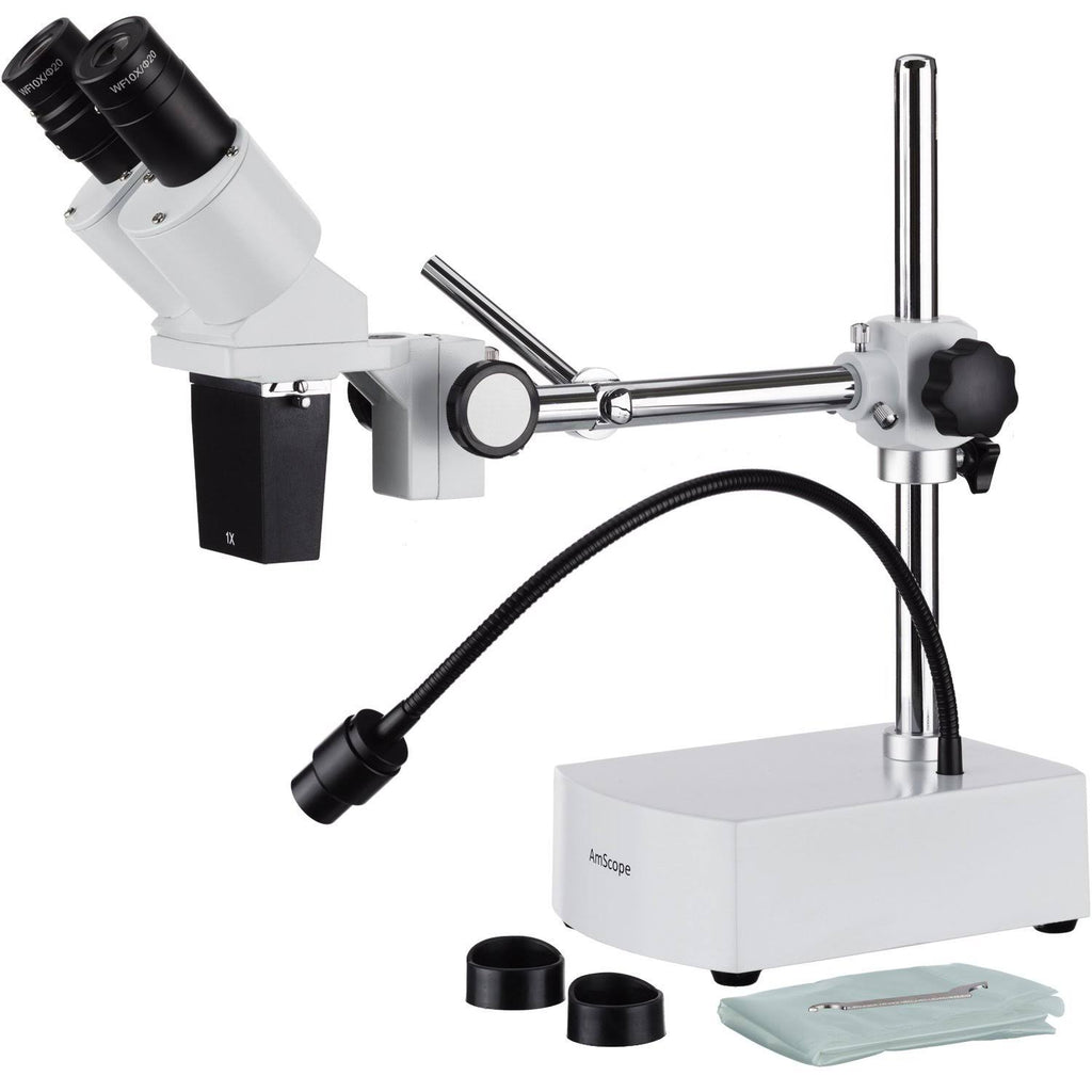 5x-10x Binocular Boom Arm Stereo Microscope with Light E371
