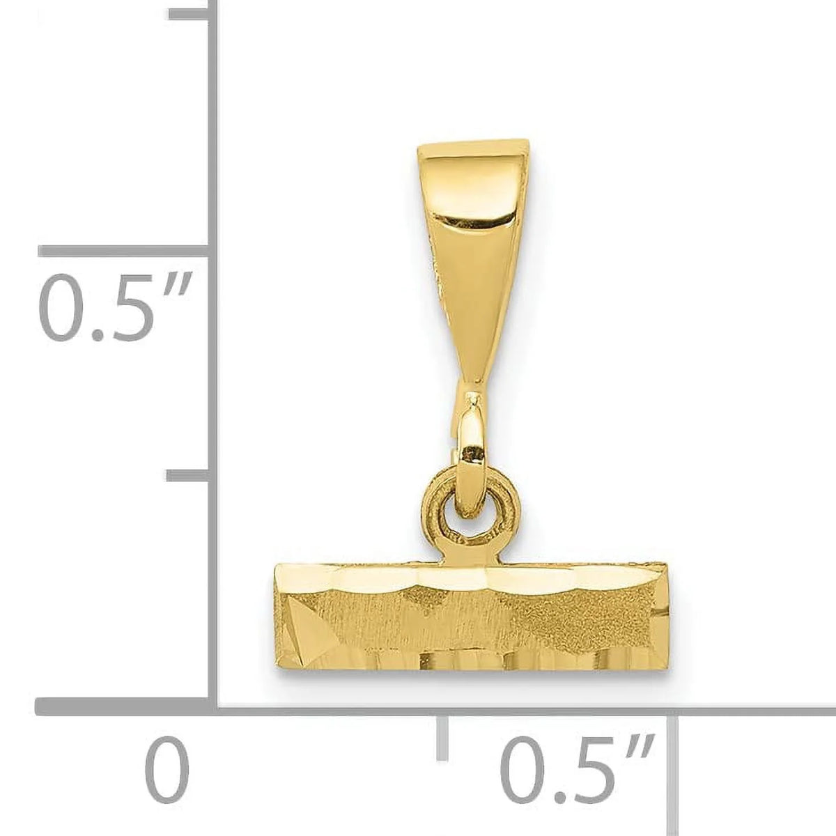 10K Yellow Gold Diamond Cut Top Charm M14049