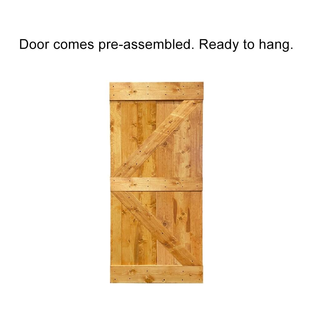 Sage Green Stained Solid Pine Wood Interior Sliding Barn Door Slab P534336