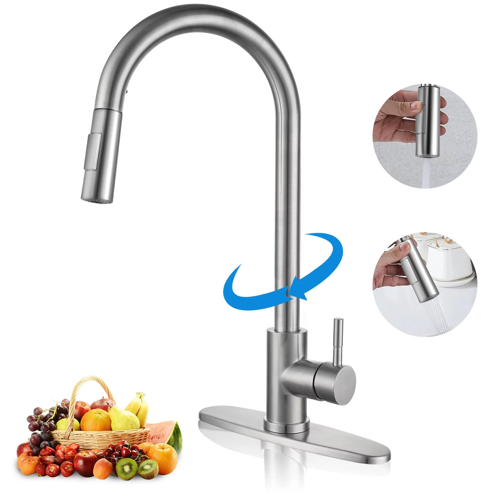 304 Stainless Steel Pull Down Kitchen Faucet V69176