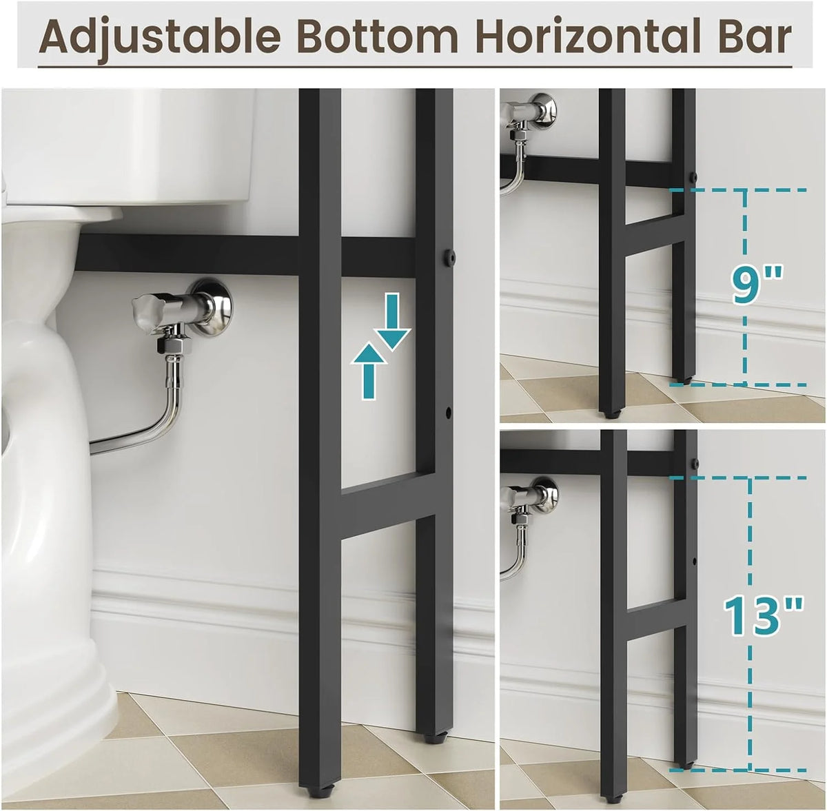 Over The Toilet Storage Cabinet with 2 Doors and Adjustable Shelf E881953