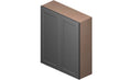 Grey 2 Doors 2 Shelves Wall Cabinet High-Density Fiberboard D974994