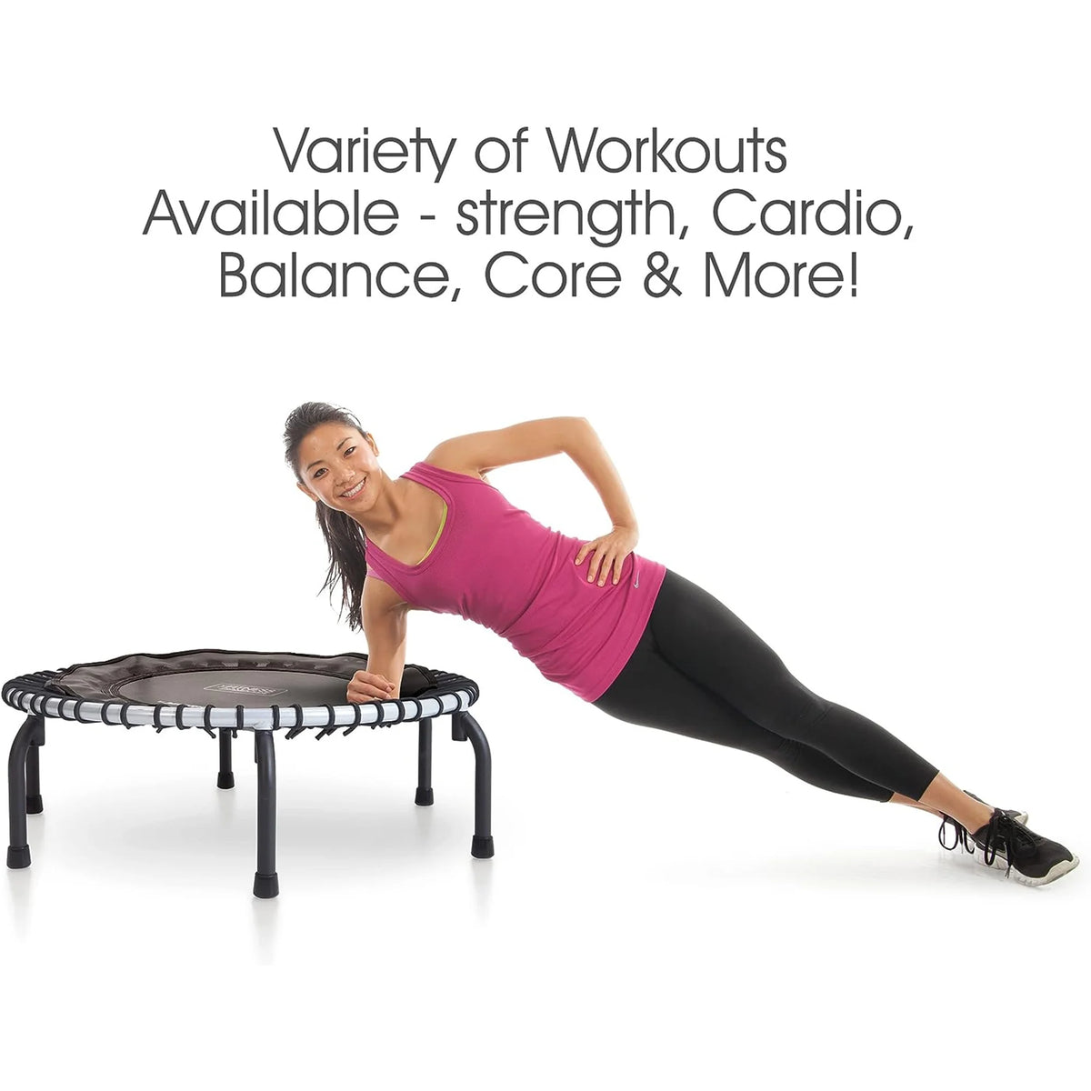 39" Fitness Trampoline with Handle Bar and 30 Adjustable Bungees H6754