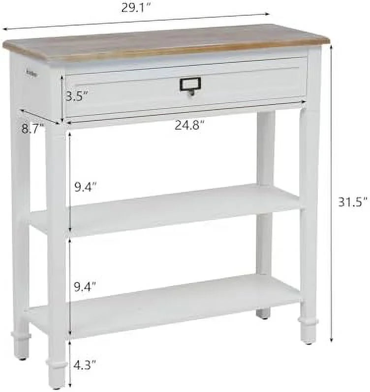 Skinny Console Table with Drawer and Shelves Grey Z704908