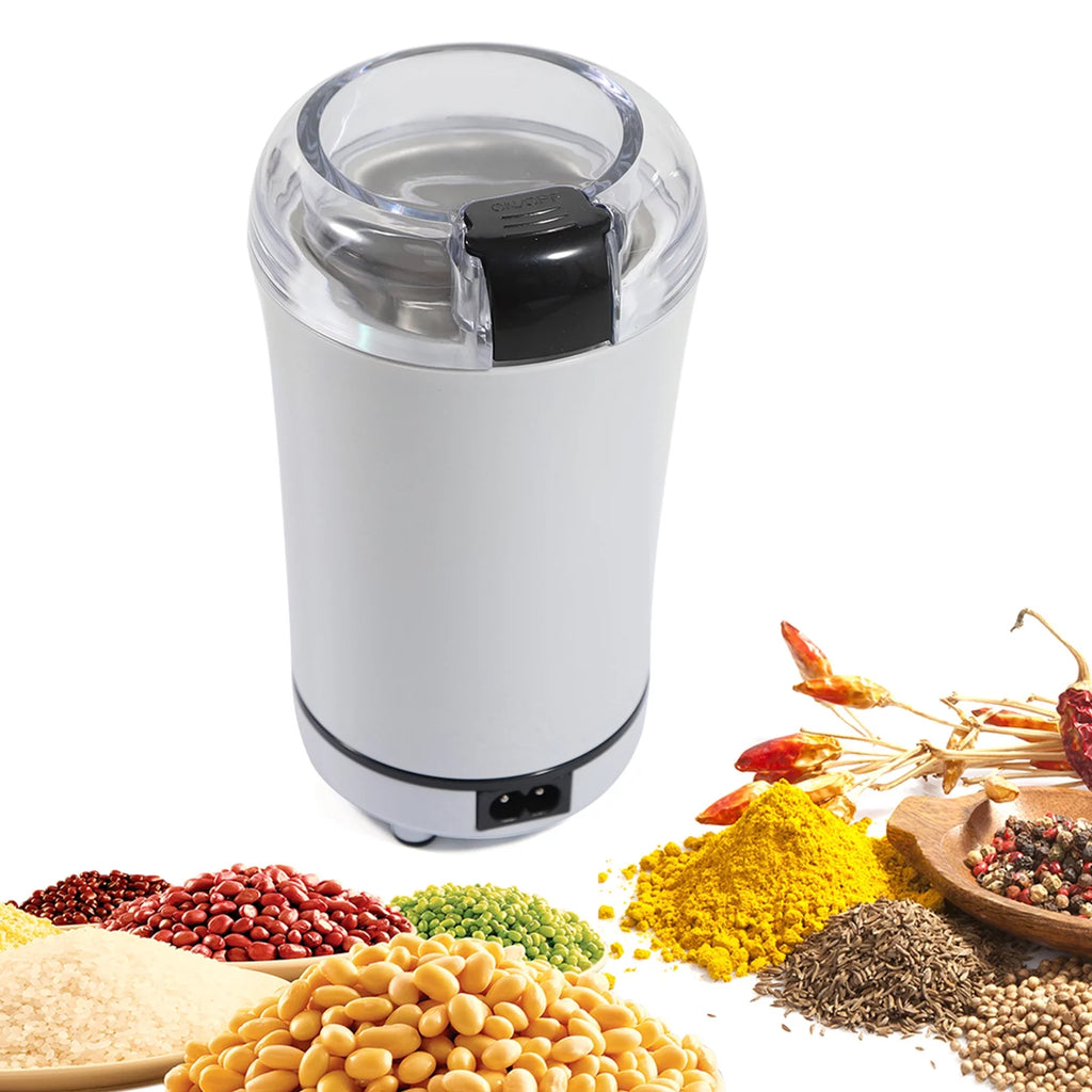 White Electric Coffee Grinder with Stainless Steel Bowl D522