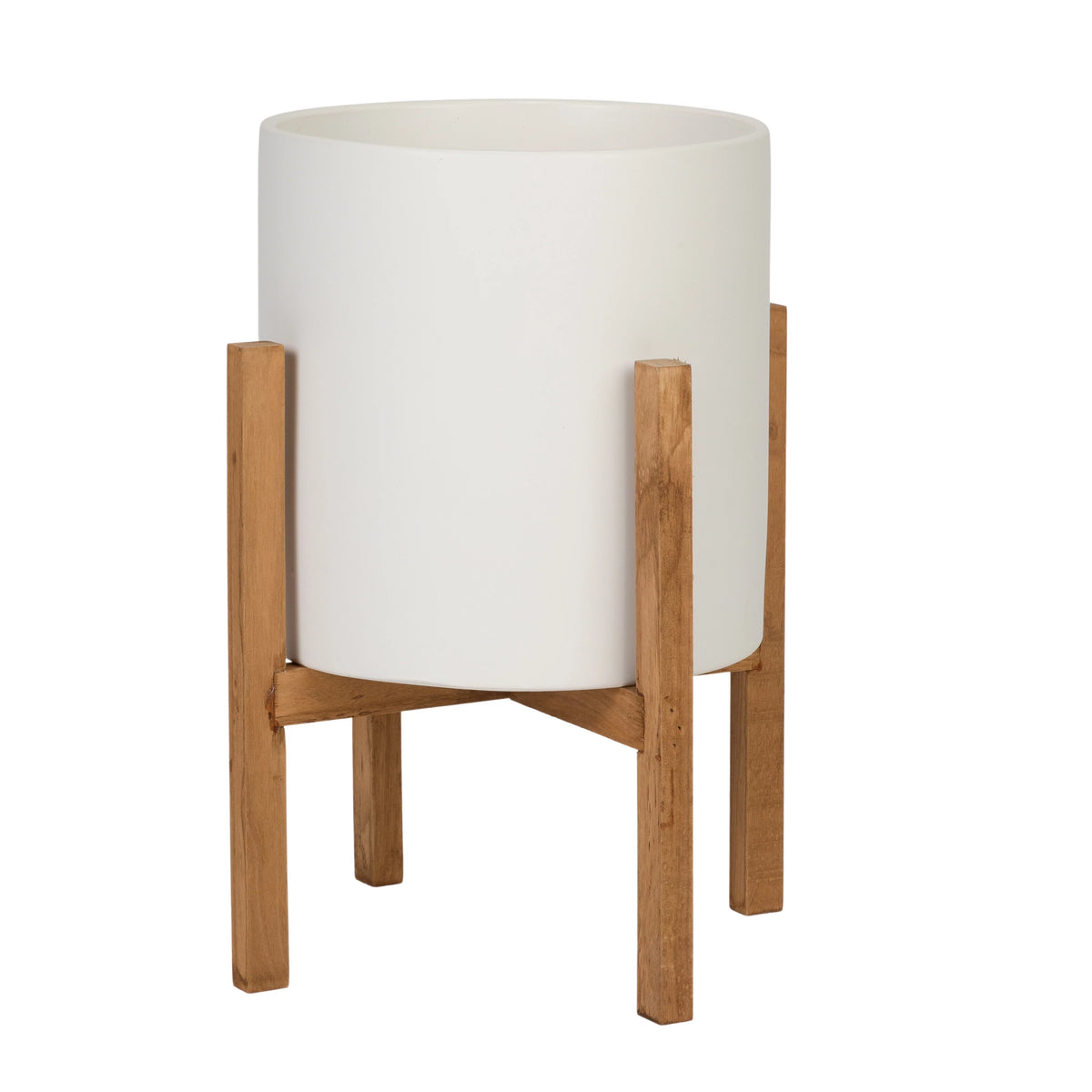 Ceramic Planter with Wood Legs V260