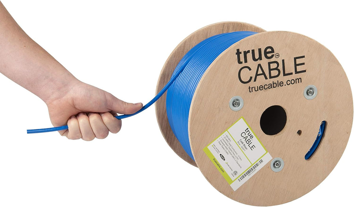 Cat6 Riser Bulk Ethernet Cable, 500ft, Gray, 23AWG 4 Pair Solid Bare Copper, 550MHz, Unshielded Twisted Pair K91892