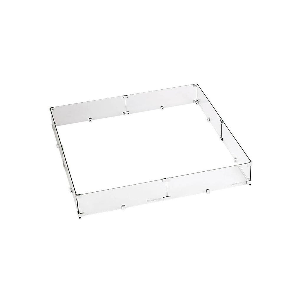 Fire Pit Glass Wind Guard, Square, 35.5x35.5x22 F622