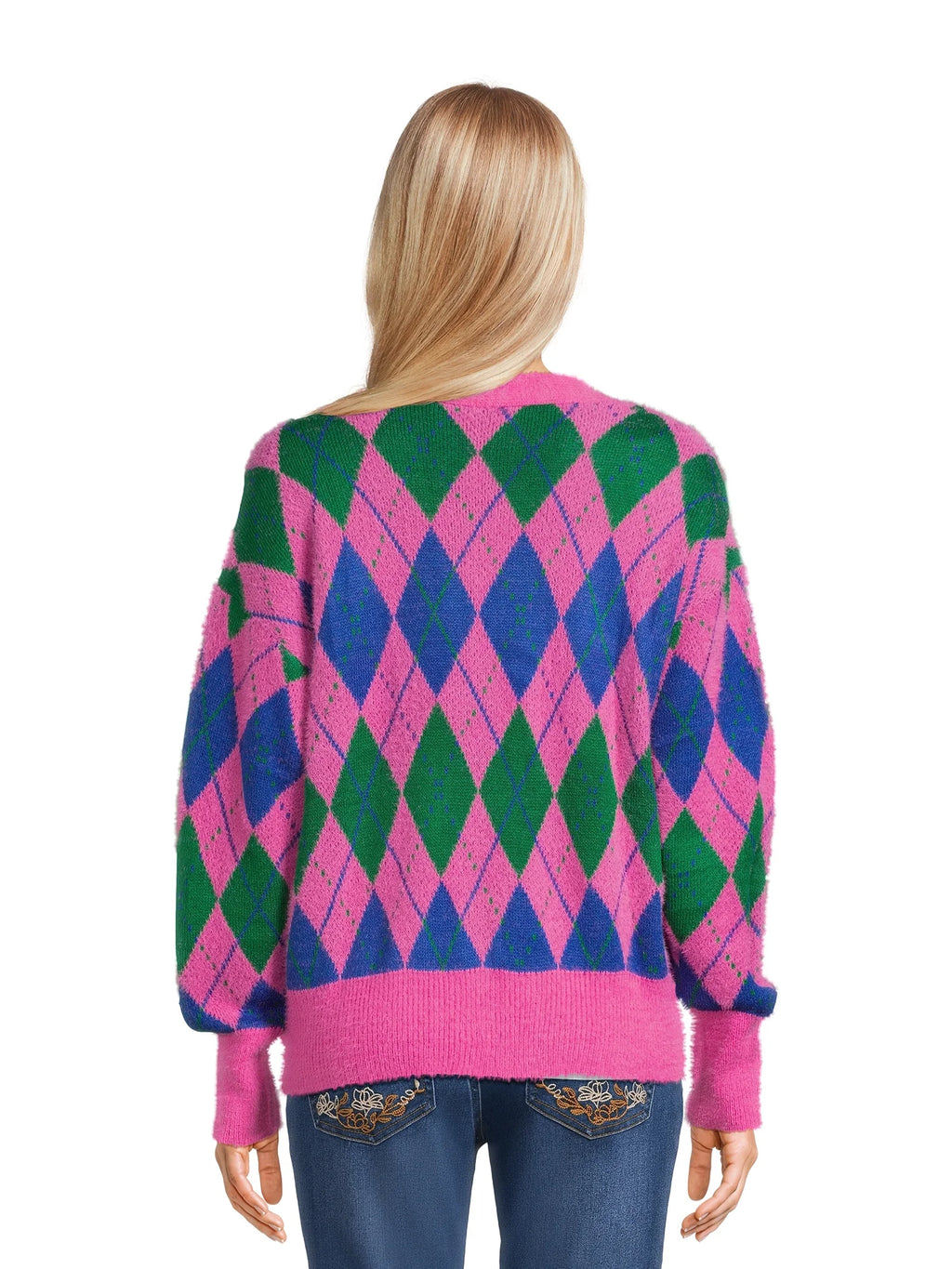 Women's V-Neck Cardigan Sweater with Long Sleeves Z5462