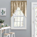 Tan Leaf Pattern Tailored Swags 56"x36" Q680