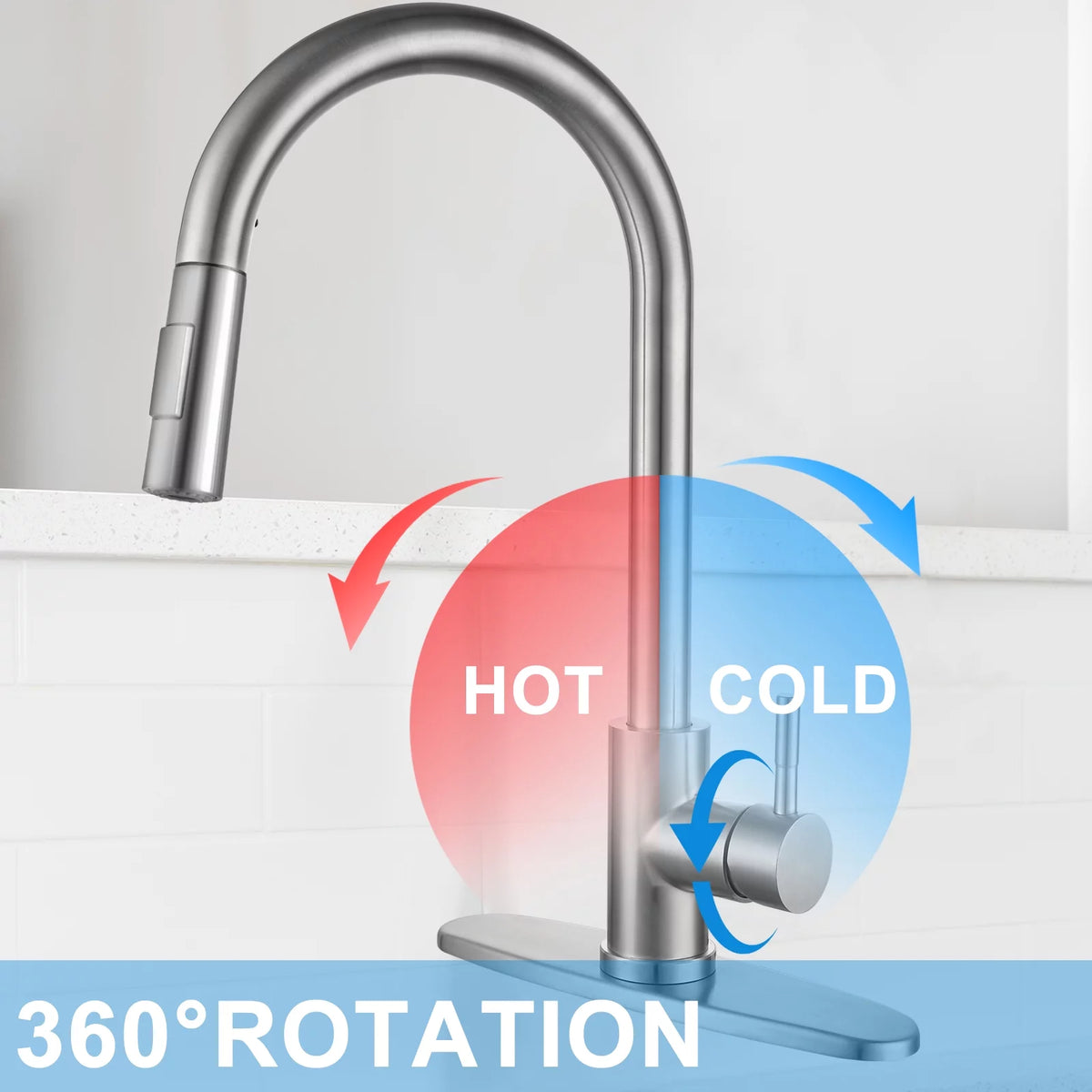304 Stainless Steel Pull Down Kitchen Faucet V69176