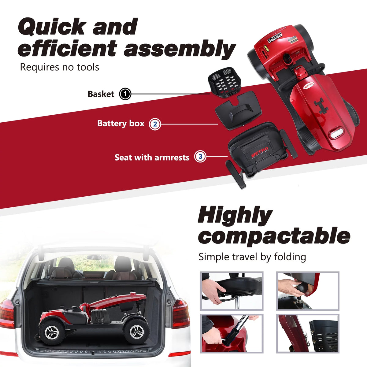 4 Wheels Folding Mobility Scooter O211773