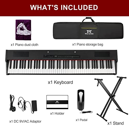 White 88 Key Weighted Hammer Action Digital Piano with Stand and Sustain Pedal H5682
