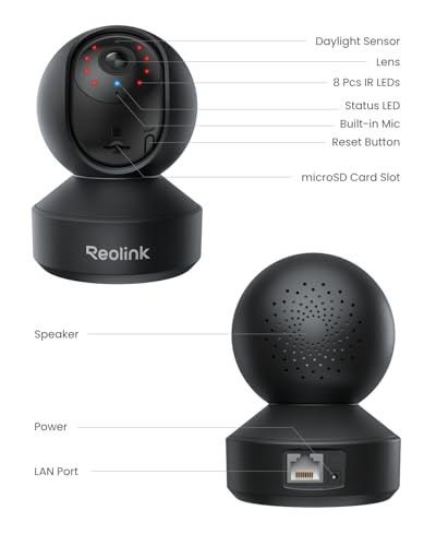 3K PT Wi-Fi Indoor Camera with Night Vision and Two-Way Audio U348