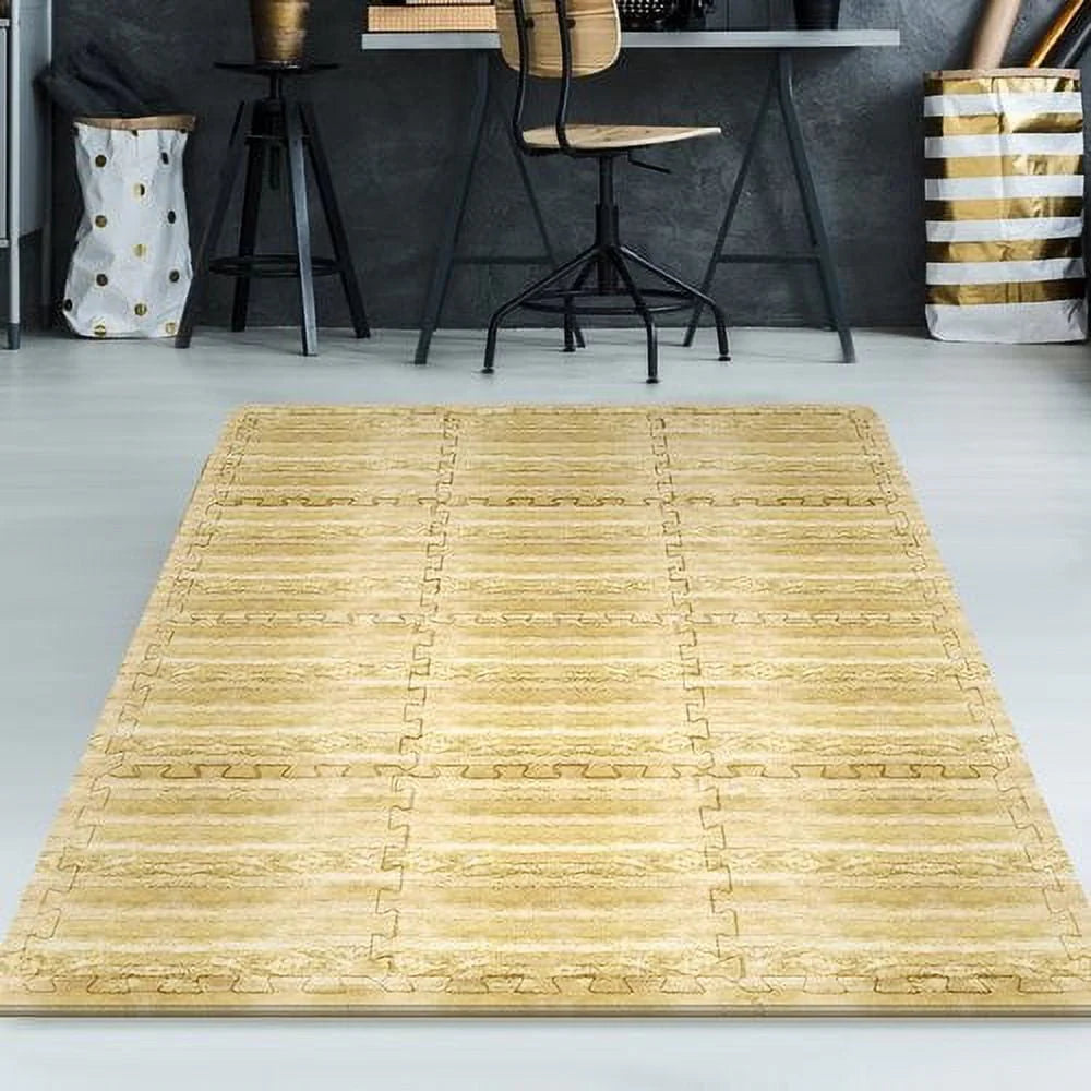 Wood Grain Interlocking Foam Floor Mats 12 x 12 Tiles Y810