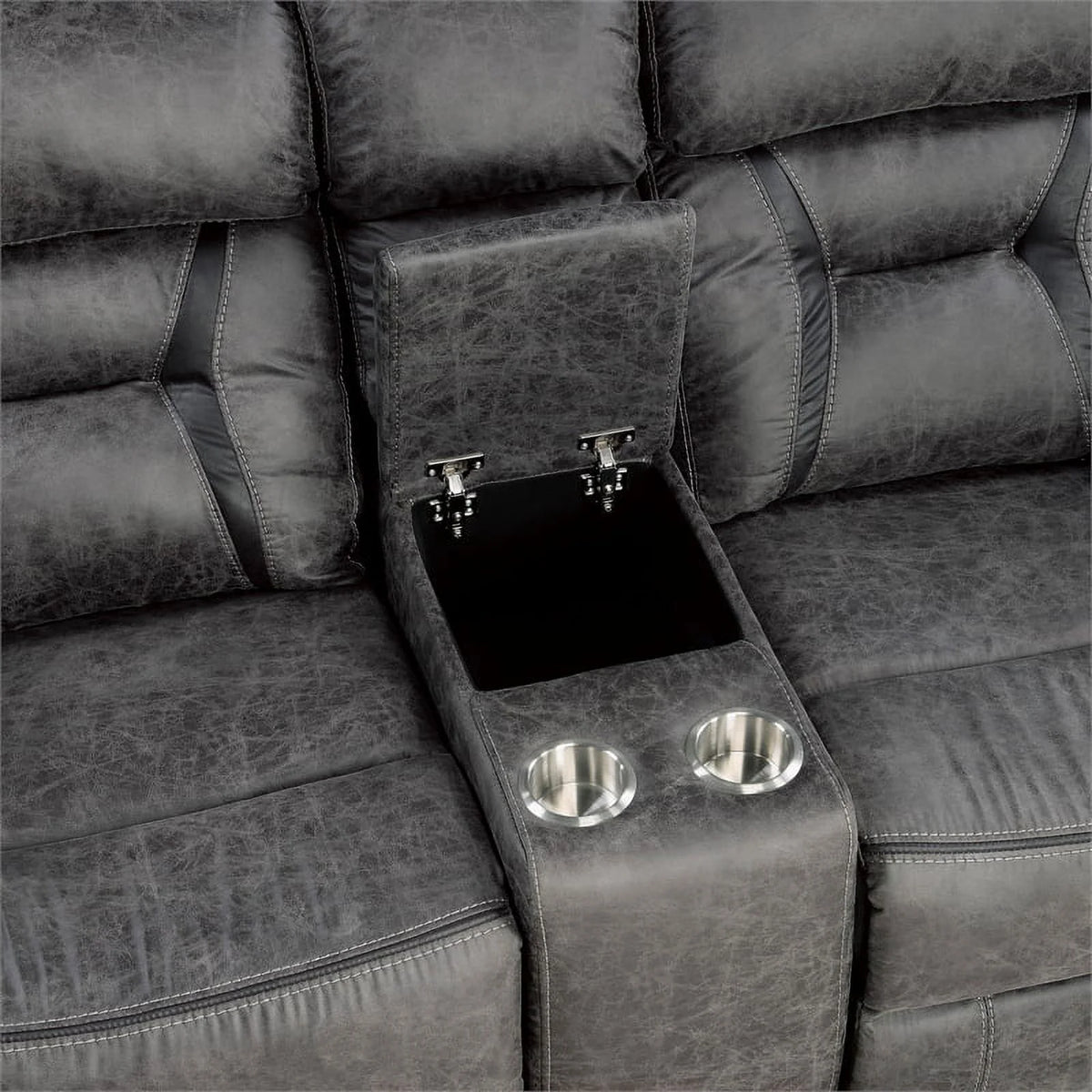 Gray Microfiber 2-Piece Reclining Sofa Set E1551
