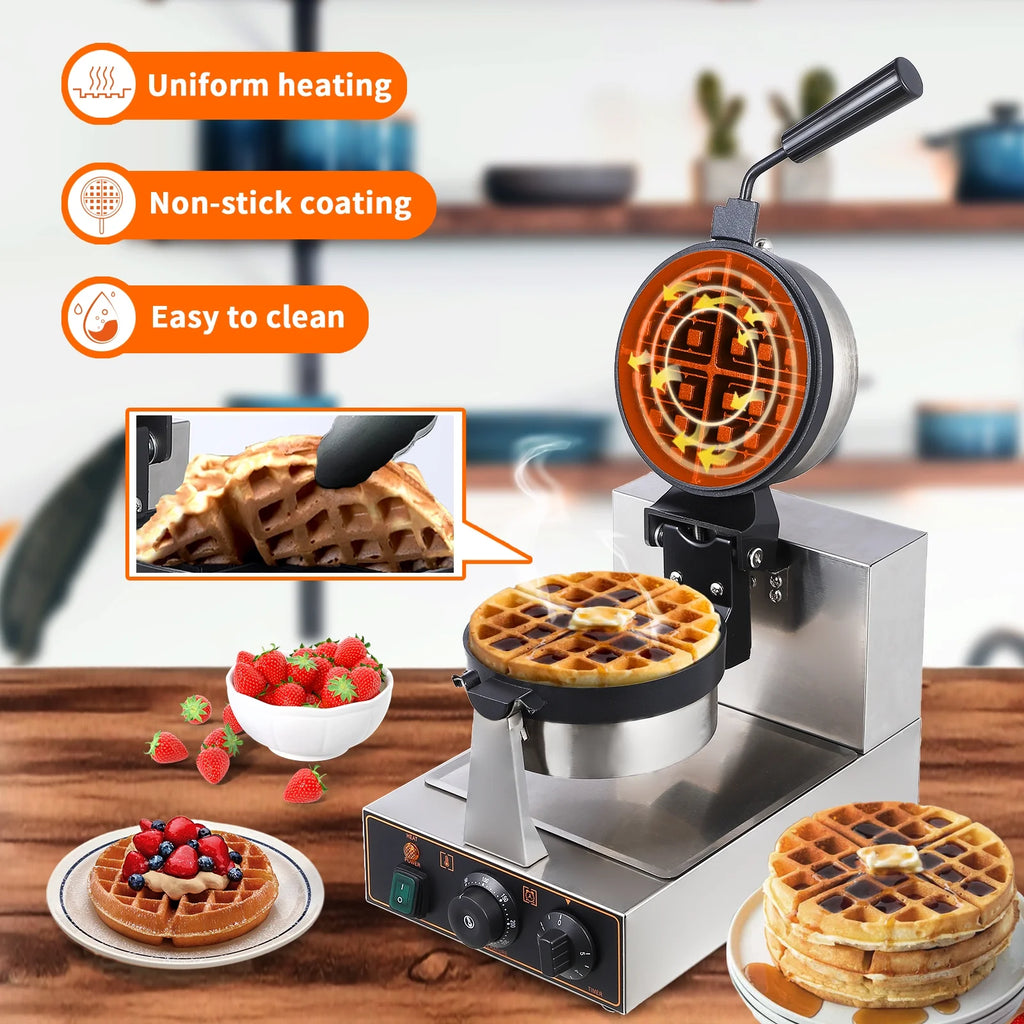 1200w Non-Stick Waffle Maker with Detachable Drip Tray P635
