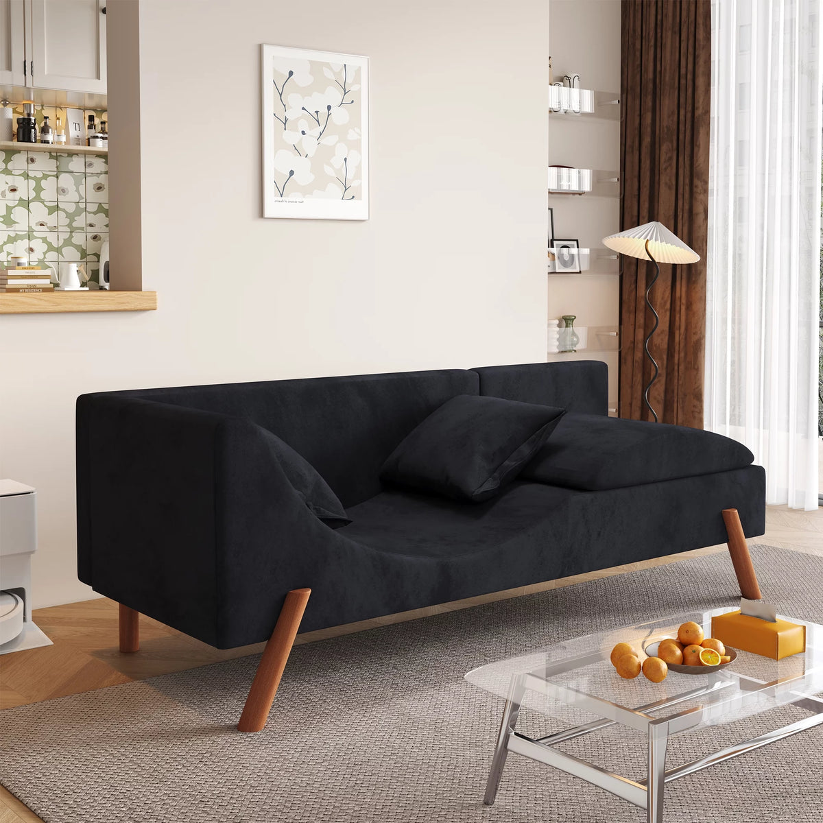 Convertible Multifunctional Chaise Longue Loveseat Sofa V3933