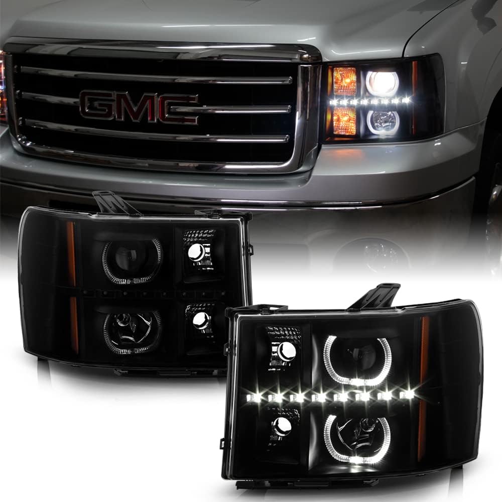 Blk Smoke LED Projector Headlights Driver + Passenger Side X870