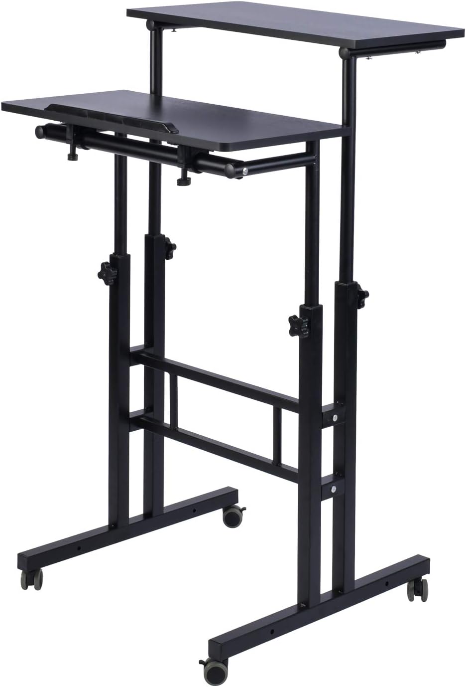 Black Adjustable Mobile Standing Desk V8375