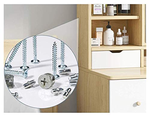 White Makeup Vanity Table with Flip Top Mirror and 2 Drawers A8507