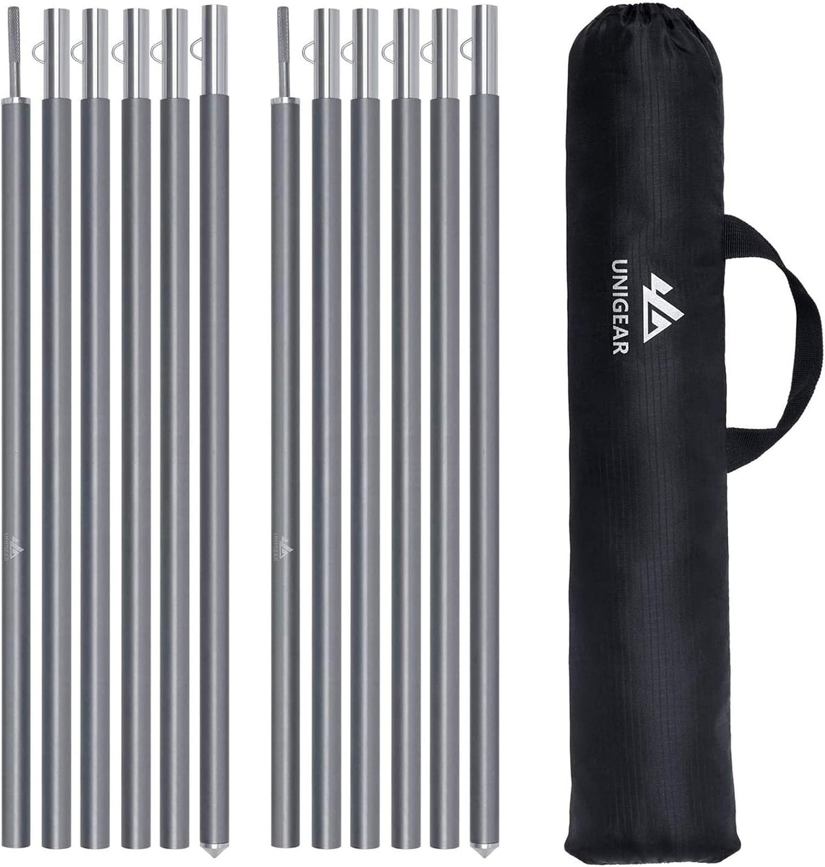Telescopic Tent Pole Set of 2 Aluminium Adjustable 40 cm - 240 cm P5031