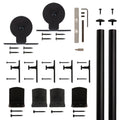 Black Top-Mount Rolling Barn Door Hardware Kit with 6-ft. Rail U465157