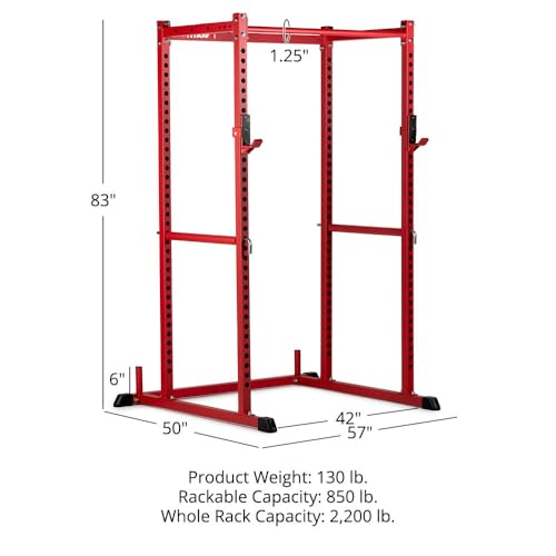 Short Power Rack with Pull Up Bar, Pin and Pipe Safeties, J-Hooks V9998