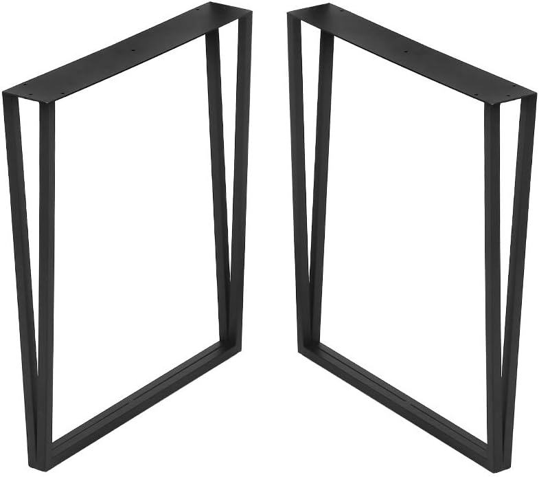 28" Height 24" Wide Black Cast Iron Metal Table Legs 2 PCS Q80187