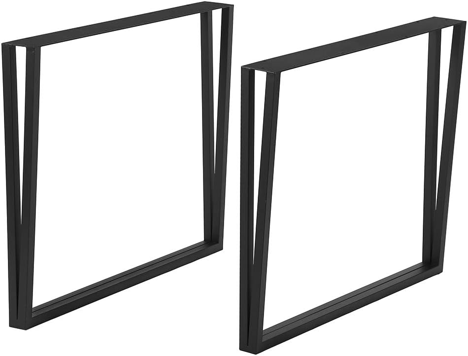 28" Height 24" Wide Black Cast Iron Metal Table Legs 2 PCS Q80187