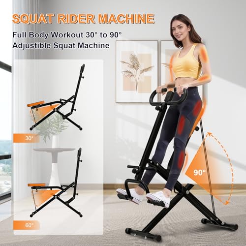 Foldable Squat Machine with Resistance Bands and Display Q5224