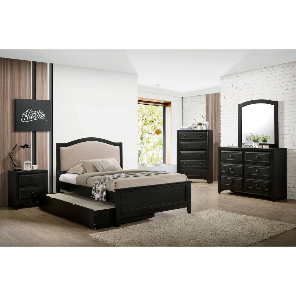 Dark Grey Wood Trundle Q63545