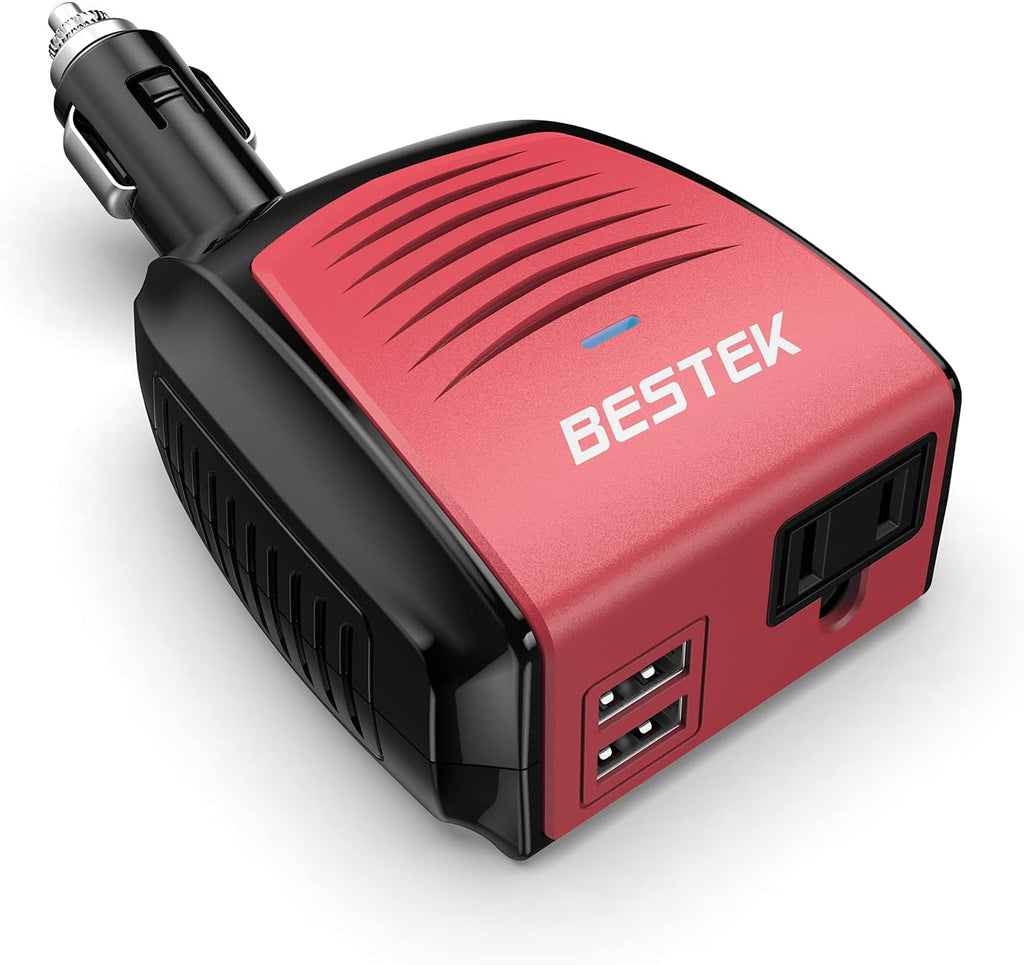 150W Portable Power Inverter with Dual USB Charging Ports, Car Adapter, Pack of 2 U14625
