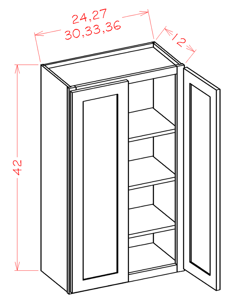 Grey 2 Doors 2 Shelves Wall Cabinet High-Density Fiberboard D974994