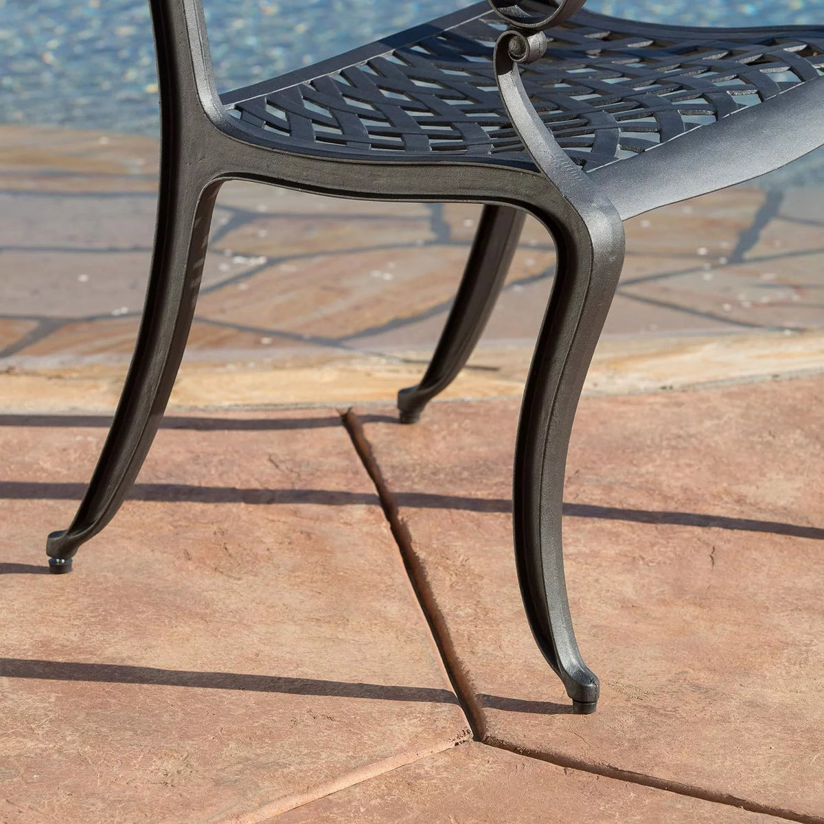 Cast Aluminum Chairs, 2-Pcs Set, Antique Matte Black Q170779