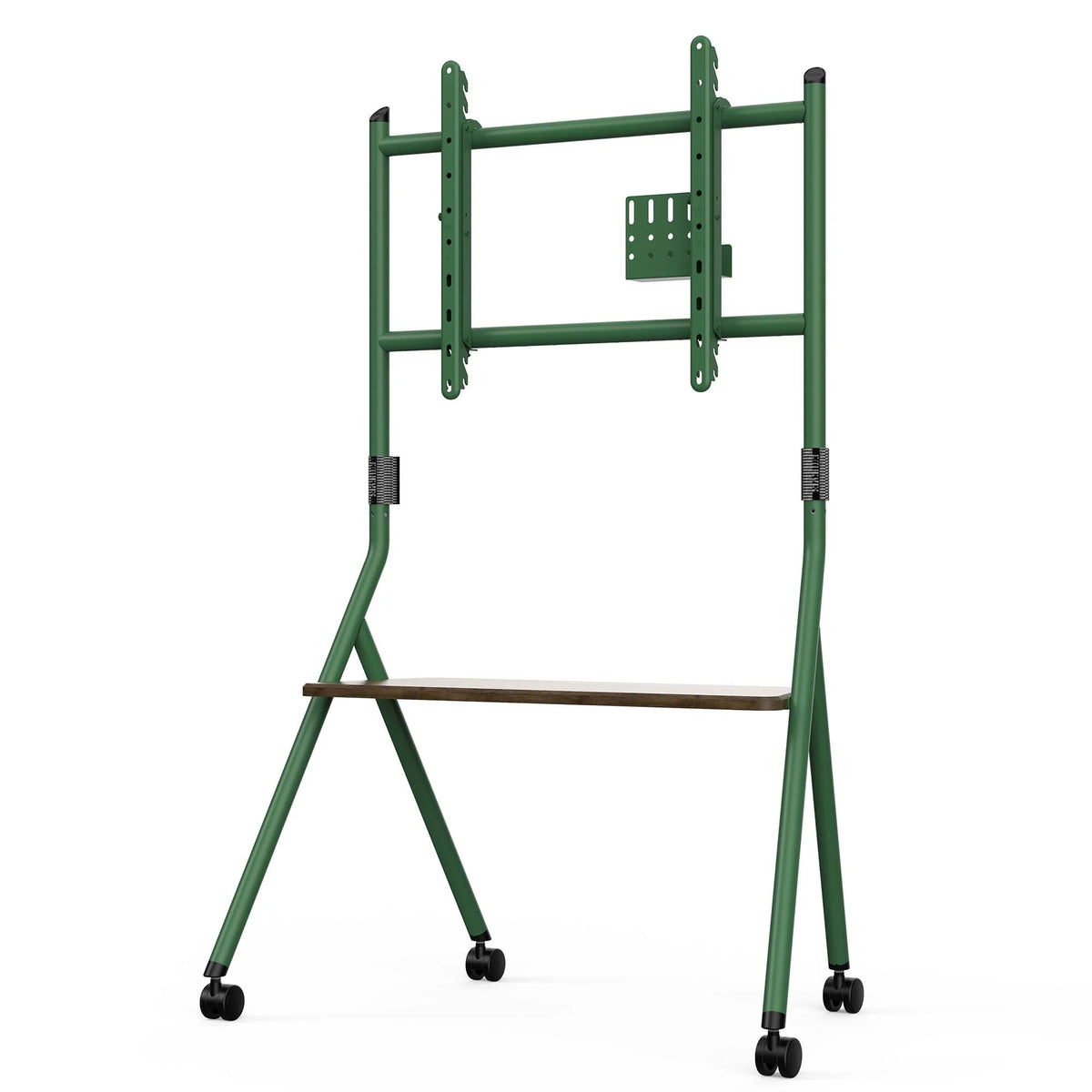 Mobile TV Stand for 55 60 65 75 78 Inch TV with Wooden Storage Shelves Z700395