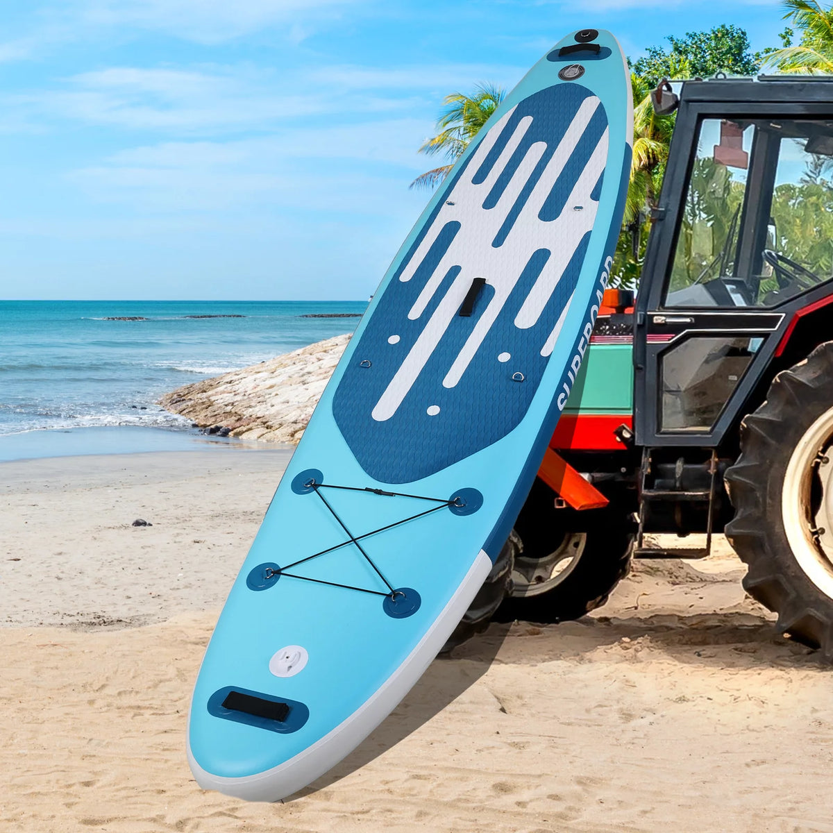 11 Ft Inflatable Stand Up Paddle Board and Sit-on Kayak Set J253205