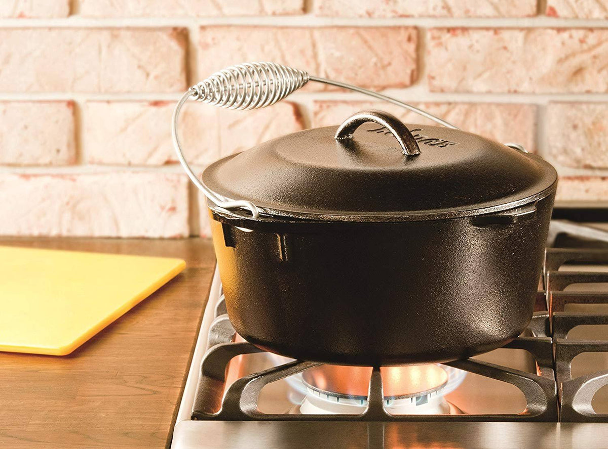 Cast Iron Dutch Oven with Iron Cover, Pre-Seasoned, 7-Quart V1075