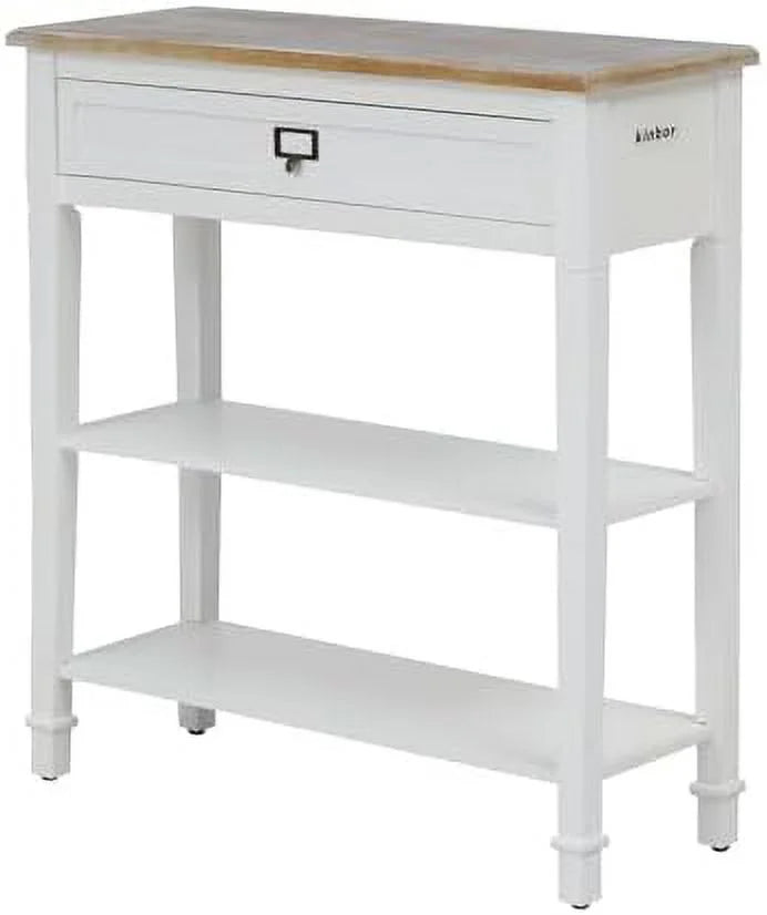 Skinny Console Table with Drawer and Shelves Grey Z704908