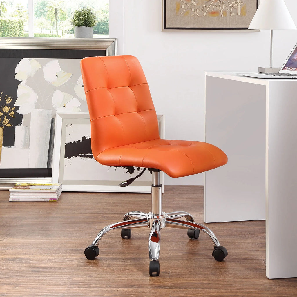 Orange Armless Mid Back Office Chair Z21014