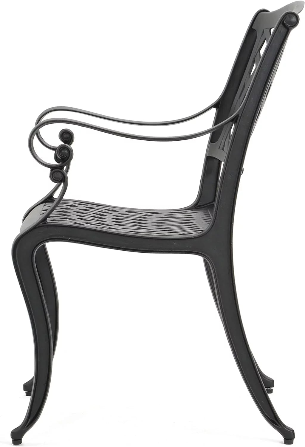 Cast Aluminum Chairs, 2-Pcs Set, Antique Matte Black Q170779
