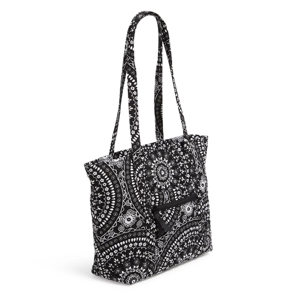 Black Bandana Medallion Recycled Cotton Small Tote Bag B17760