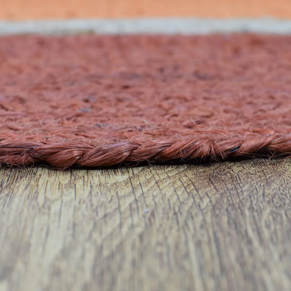 Hand Woven Jute Area Rug Orange 5'x8' Z381705