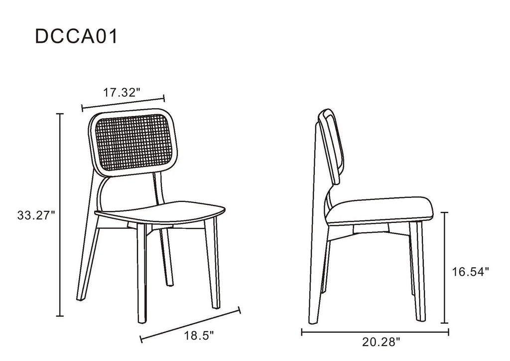 Black Wood Dining Chair Set of 2 K68486